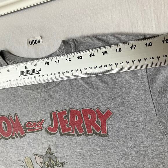 Hanna Banana Men short Sleeve Crewneck T-shirt size L, Gray, Tom & Jerry - Picture 2 of 7